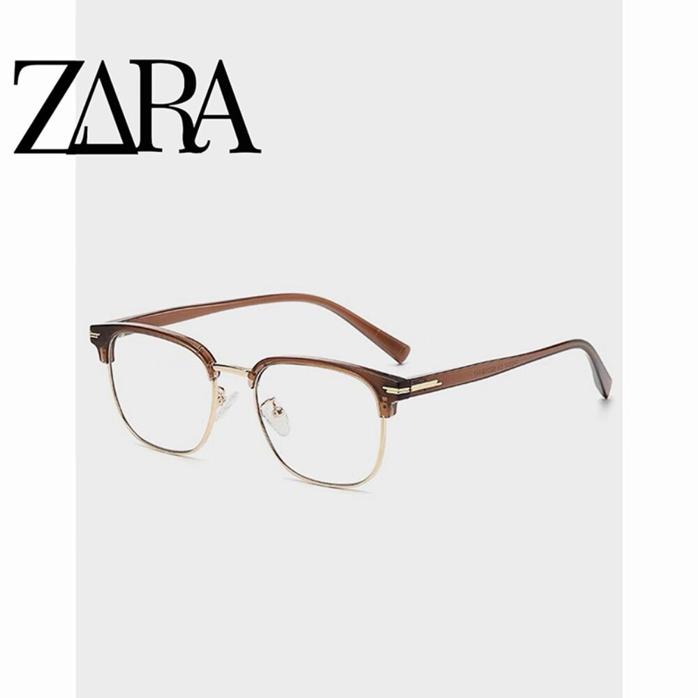 Retro Brown Glasses Unisex Large Frame Transparent Glasses